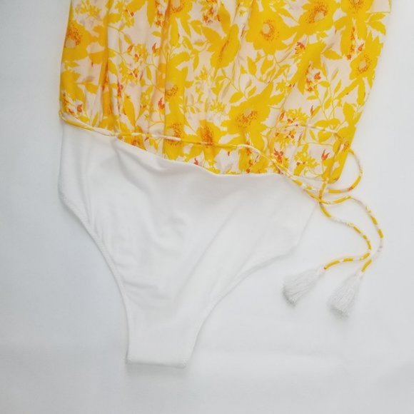 Free People Liza Halter Bodysuit Ivory Yellow NWT - Picture 4 of 7